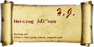Herczog János névjegykártya